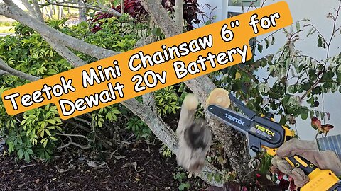 Teetok (PEDONY) Mini Chainsaw 6’’ for Dewalt 20v Battery Full Review / Tutorial