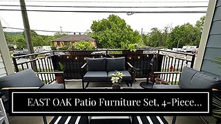 EAST OAK Patio Furniture Set, 4-Piece Outdoor Patio Set with Sofa, Removable & Washable Deep Se...