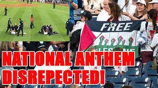 Left Wing EXTREMIST INVADE Congressional Baseball Game! Chant Free Palestine during National Anthem!