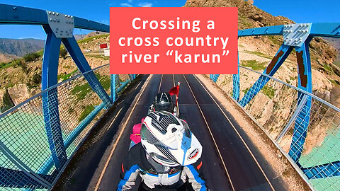 Crossing a cross-country river called "KARUN" in Iran , Khuzestan