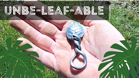 Hand forged leaf keychain