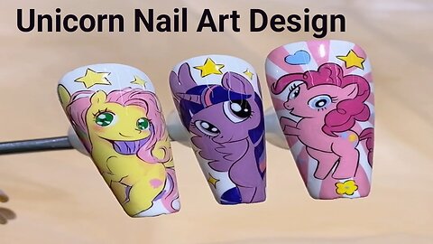 Unicorn Nail Art | Acrylic Nail Art design | Nail Art tutorial