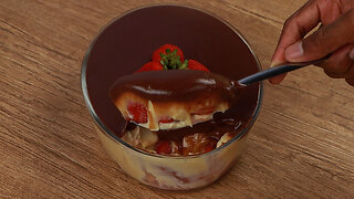 Creamy strawberry and chocolate dessert!