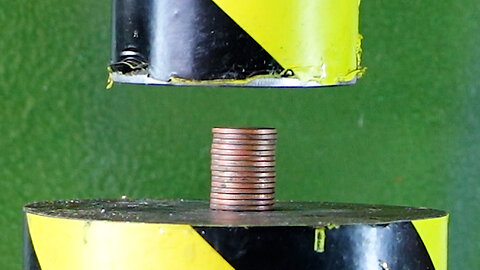 Coin Tower Vs Hydraulic Press