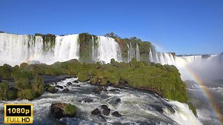 Rainbow Cascades: Fresh Waterfall ASMR for Relaxation and Serenity whitenoise 1H fullHD