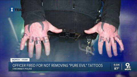 CPD officer fired for 'pure evil' tattoo on his knuckles