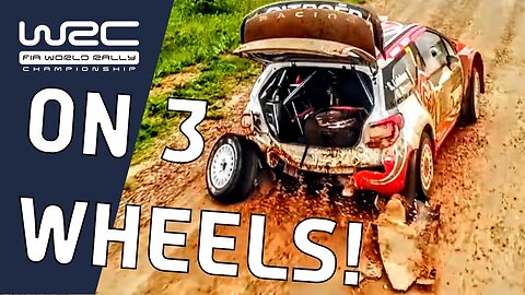 Famous 3 wheel drives - Rally wrecks on public roads - Driving a broken rally car on normal streets!