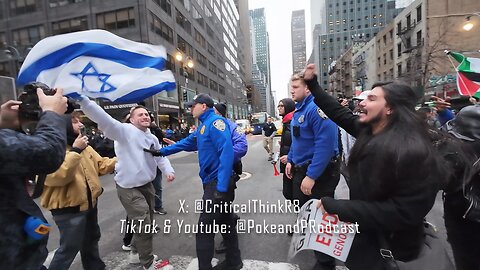 One Israeli vs dozens of protesters. Gotta admire this kid! Am Yisrael Chai!