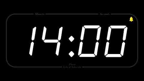 14 MINUTES TIMER WITH ALARM Full HD COUNTDOW