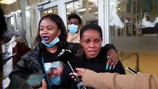 Abongile Mafalala's family speaks to the media outside court