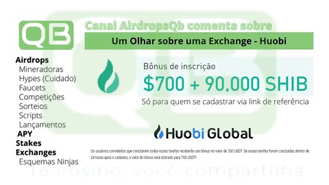 Um Olhar sobre uma #Exchange - #Huobi 700 doletas para novos afiliados