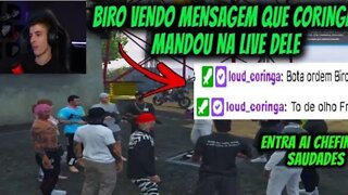 BIRO VENDO MENSAGEM QUE CORINGA MANDOU NA LIVE DELE