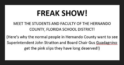 SCHOOL BOARD MEETING FREAK SHOW! The Great Hernando County Schools Transgender War--part 5)