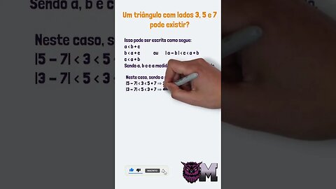 Quando é que existe um triângulo? DESIGUALDADE TRIANGULAR| Matletas