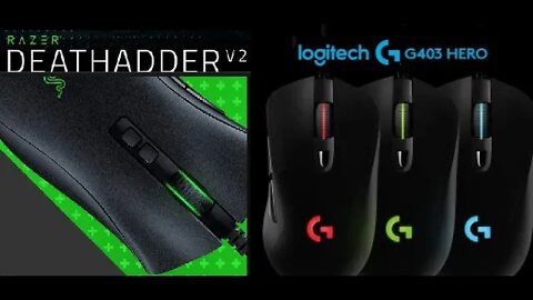 Unboxing e Review do Mouse 🟢 Razer Deathadder V2 vs Logitech G403 Hero 🔵