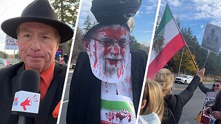 Peaceful protesters again demonstrate against the Iranian regime at a Thornhill mosque