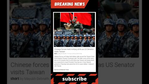 Breaking News: Chinese forces hold military drills as US Senator visits Taiwan #shorts #news