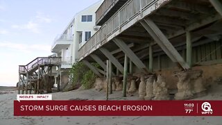 Storm surge from Nicole causes beach erosion on Hutchinson Island