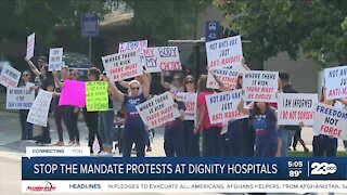 Nurses in Bakersfield protest California's vaccine mandate