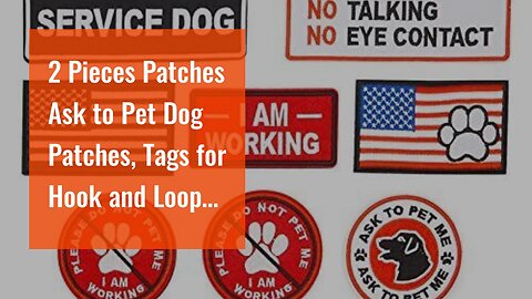 2 Pieces Patches Ask to Pet Dog Patches, Tags for Hook and Loop Patches Vests and Harnesses for...