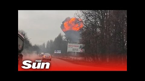 Huge fireball explosion at Ukraine airbase as Russia hits key military sites