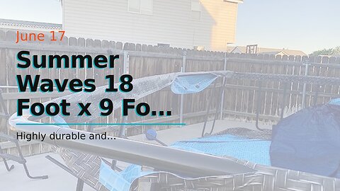 Summer Waves 18 Foot x 9 Foot x 52 Inch Above Ground Herringbone Outdoor Rectangle Frame Swimmi...