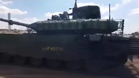 One Of The Newest Russian Tanks T-90M "Breakthrough" At A Russian Military Facility Near The Border