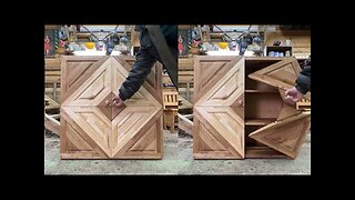 Furniture Of Firewood 3D, Impossible Origami Folding Door! Oak, Ash and Birch