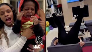 Yaya Mayweather Convinces Mom Melissia To Backflip Over The Couch! 😭