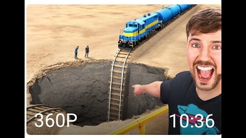 Train vs giant pit