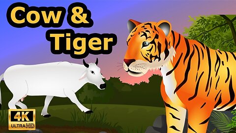 Tiger or cow living in jungle interesting story or moral is living togetherness ho