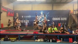 Chaos Elite cheer gym practice