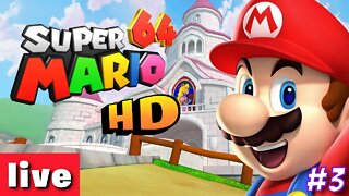 [🔴Live] Super Mario 64 HD GamePlay#3