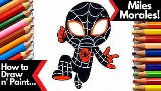 How to Draw and Paint Spider-Man Miles Morales Chibi Version