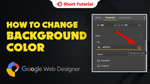 How to change background color in google web designer