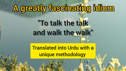 The idiom "talking the talk and walking the walk" translated into Urdu with a unique methodology.