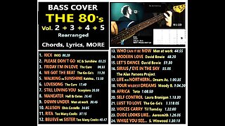 Bass cover THE 80's Vol. 2-3-4-5 __ Chords, Lyrics, MORE