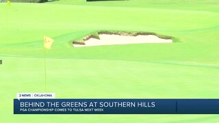 A look behind the greens at Southern Hills