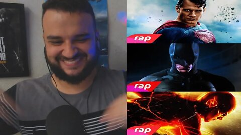 (TRIPLE REACT) RAP DO FLASH | RAP DO BATMAN | RAP DO SUPERMAN | NERD HITS ( 7 Minutoz )