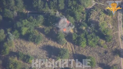 Lancet suicide drone hitting a BM-21 Grad MLRS of the Armed Forces of the Ukraine