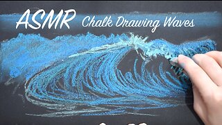 ASMR Quietly Sketching Next to You (No Talking) | Chalk Drawing Waves Seascape