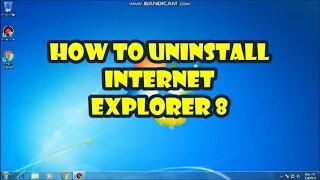 How to Uninstall Internet explorer 8