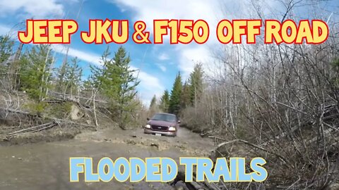 EPIC 4x4 off road! Jeep Wrangler and F150 Backwoods off road adventure/overlanding flooded trails