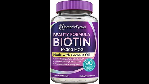 Biotin 20,000mcg with Keratin, Organic Coconut and Zinc, Hair Growth Supplements, Biotin Supple...