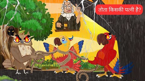 एक हार्दिक उल्लू |chidiya wala cartoon jungle mein barish fairytale