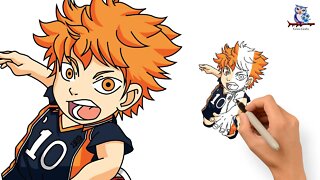 How To Draw Shoyo Hinata Haikyuu Manga - Chibi Tutorial