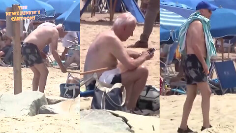 Biden on his weekend vacation at the beach: Takes no questions, fails to salute, has no idea what is going on.