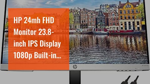 HP 24mh FHD Monitor 23.8-inch IPS Display 1080p Built-in Speakers and VESA Mounting HeightTilt...