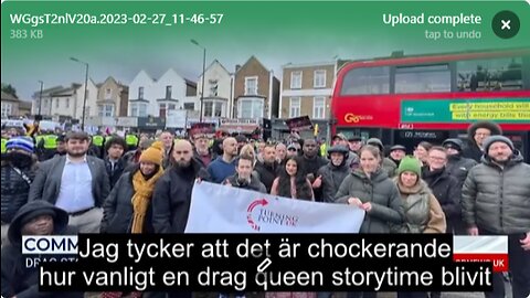 Protesting dragqueen storytime, med svensk text