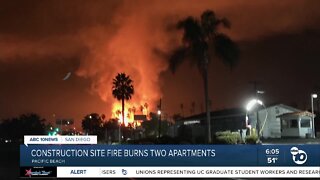 Construction site fire burns two apartments